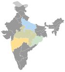 Inde • |0675/1212| • dynastie Kalachuris de Tripuri: carte